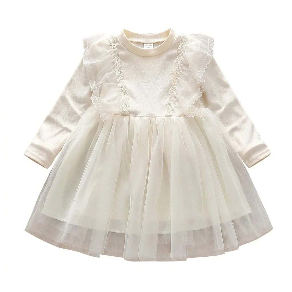 Vestido con Manga Unicolor