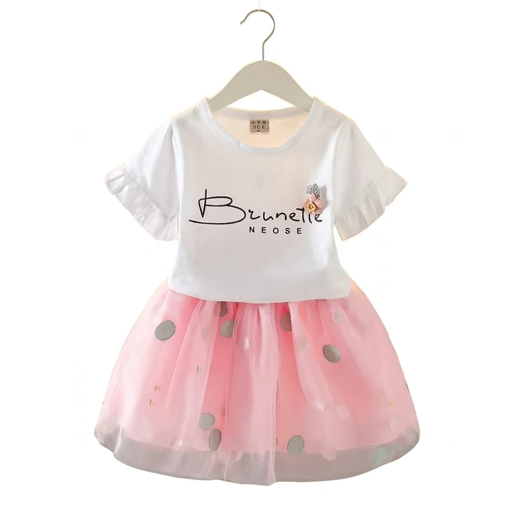 Conjunto de Blusa con Tutú con Detalles de Lunares